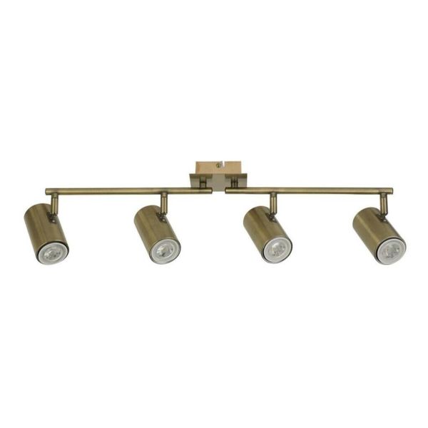 Спот Searchlight 61067-4AB x Meteor 4Lt Spotlight - Antique Brass Cylinder