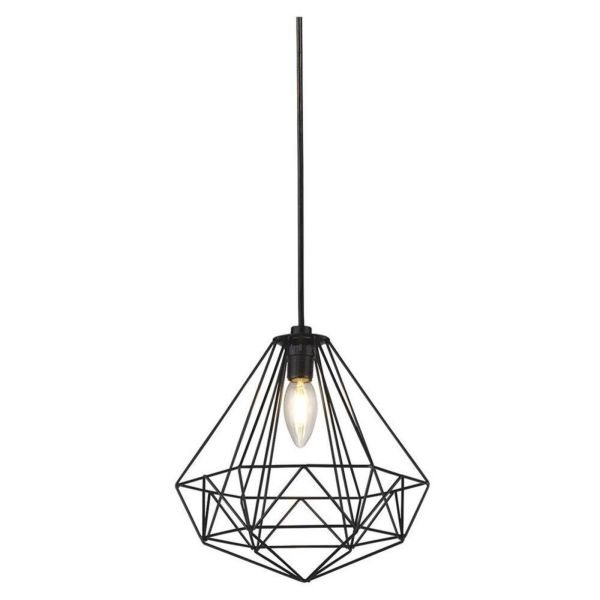 Підвісний світильник Searchlight 62143CW Nico Pendant - Black Wire