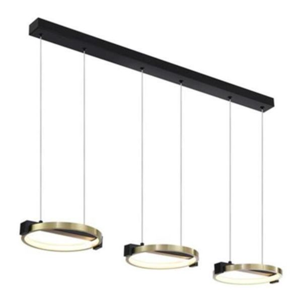 Підвісний світильник Searchlight 62330-3GO Aerial 3Lt LED Bar Pendant, Gold and Black Metal