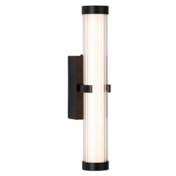 Oświetlenie lustra Searchlight 63124-1BK Clamp Wall Light - Black Metal, Ribbed Clear & Opal Diffuser