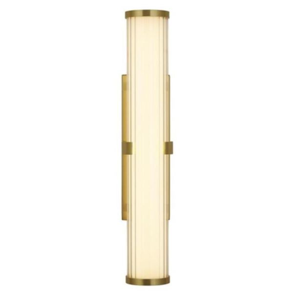Oświetlenie lustra Searchlight 63124-1GO Clamp Wall Light - Gold Metal, Ribbed Clear & Opal Diffuser