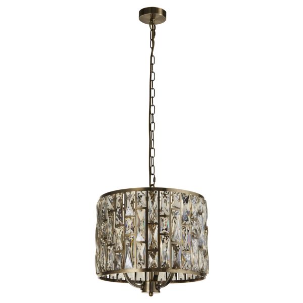 Люстра Searchlight 6583-3AB Bijou 3Lt Pendant - Antique Brass & Champagne Glass