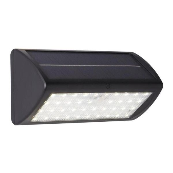 Lampa ścienna Searchlight 67422BK-PIR Solar LED Wall Light with PIR Sensor - Black ABS & Clear PC