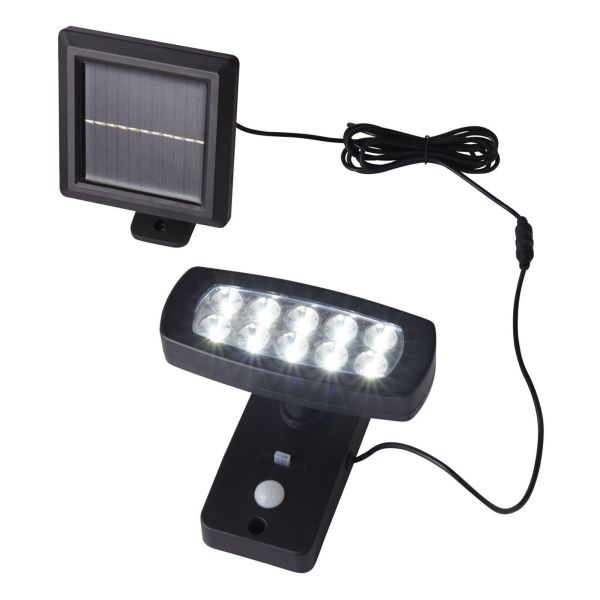 Lampa ścienna Searchlight 67423BK-PIR Solar LED Wall Light - Black ABS & Clear PC