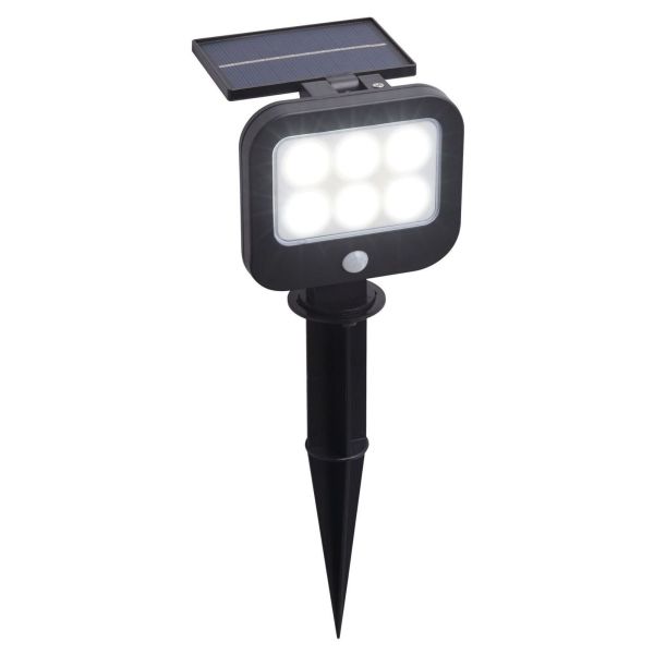 Naświetlacz Searchlight 67424BK-PIR Solar LED Spike - Black ABS & Clear PC