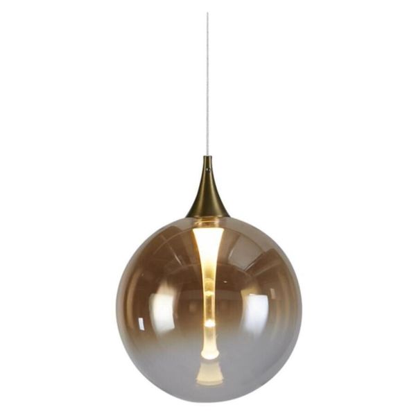 Lampa wisząca Searchlight 76410BK Alchemy LED Pendant Lamp, Black metal and Amber Glass