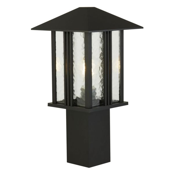 Парковий світильник Searchlight 7925-450 Venice 450mm Outdoor Post - Black Metal With Water Glass,IP44