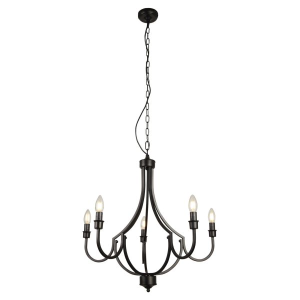 Żyrandol Searchlight 82915-5BK Lodge 5Lt KD Chandelier - Black