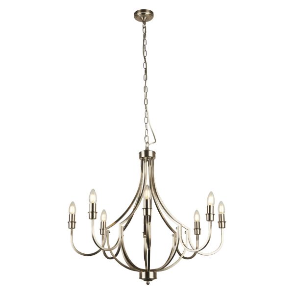 Люстра Searchlight 82918-8SS Lodge 8Lt KD Chandelier - Satin Silver