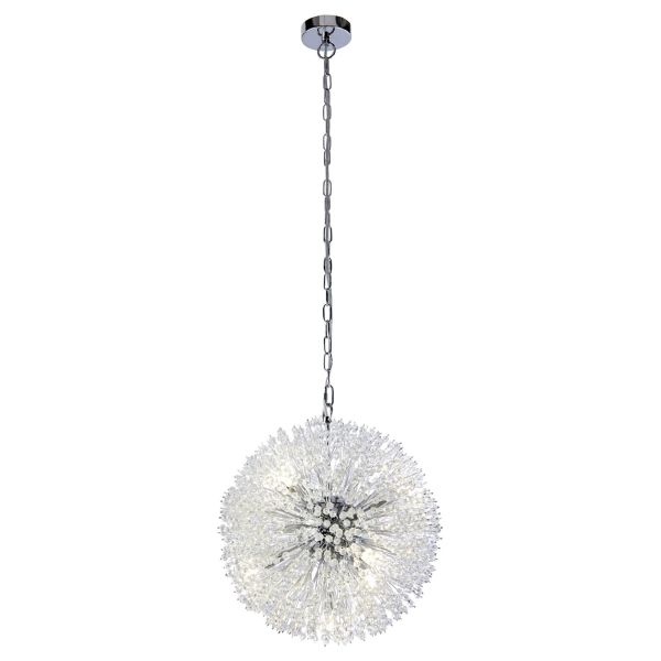 Żyrandol Searchlight 83420-7CC Sunburst 7Lt Pendant - Chrome with Glass Beads