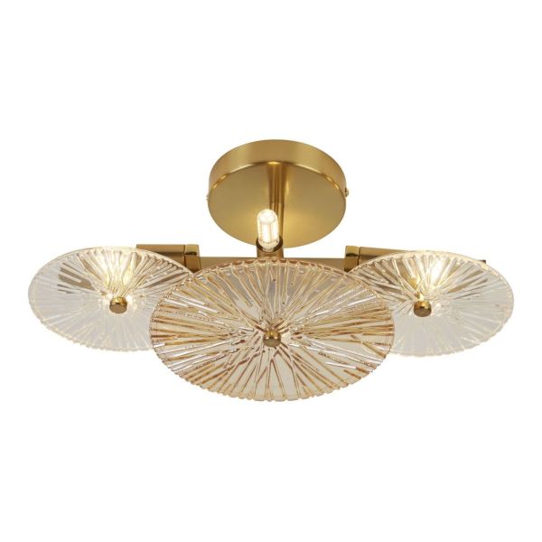 Żyrandol Searchlight 88210-6BZ Wagon Wheel 6Lt Semi Flush/Wall-Bronze, Clear & Amber Glass