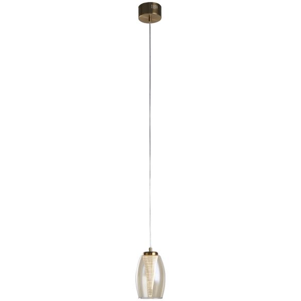 Lampa wisząca Searchlight 97291-1CP Cyclone Pendant - Bronze & Champagne Glass