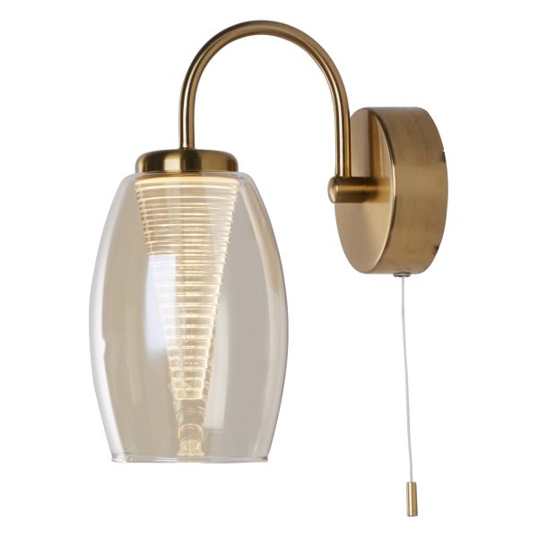 Бра Searchlight 97292-1CP Cyclone Wall Light - Bronze and Champagne Glass