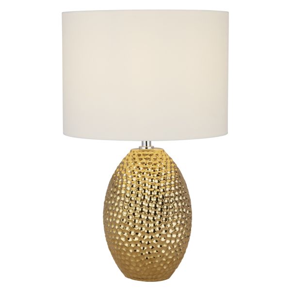 Lampa stołowa Searchlight EU1034-1GO Nadine Table Lamp - Gold Ceramic & Cream Shade