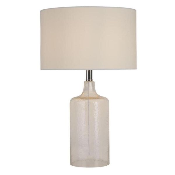 Lampa stołowa Searchlight EU1794CL Nordic Table Lamp - Clear Glass, Chrome & Fabric