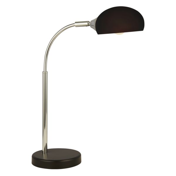 Lampa stołowa Searchlight EU3086-1BK Astro Table Lamp - Black & Chrome Metal & Opal Glass