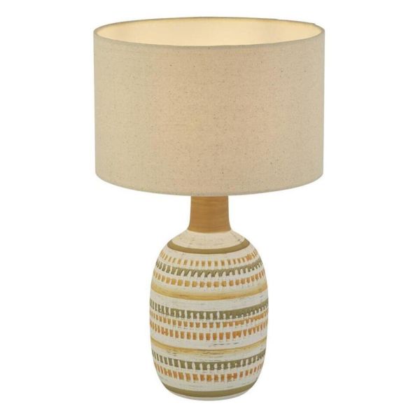 Lampa stołowa Searchlight EU60060 Calypso Table Lamp - Cream & Grey Ceramic