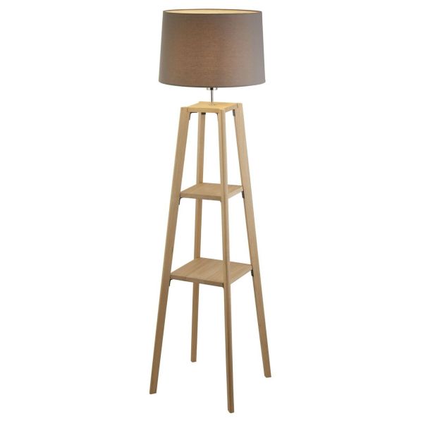 Lampa podłogowa Searchlight EU60075 Shelf Floor Lamp - Natural Wood Finish Shelf