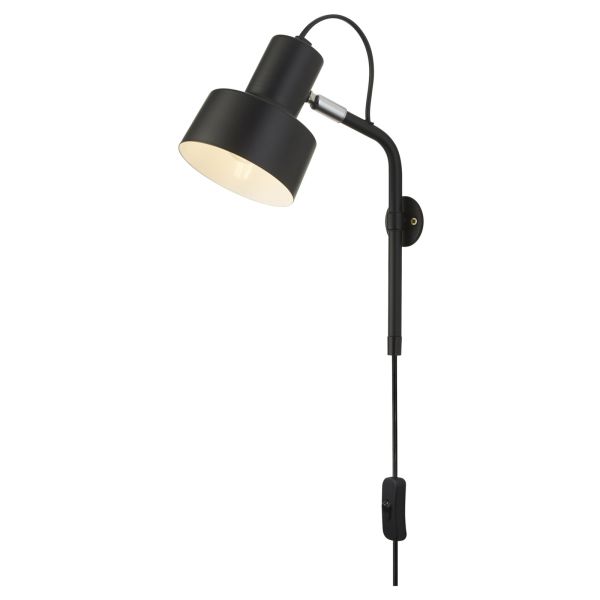 Kinkiet Searchlight EU60228BK x Conical Plug-in Wall Light - Black