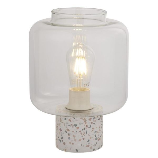 Lampa stołowa Searchlight EU60245 Vessel Table Lamp - Terrazzo Base With Glass Shade