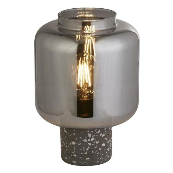 Lampa stołowa Searchlight EU60245SM x Vessel Table Lamp - Terrazzo Base With Smoke Glass Shade