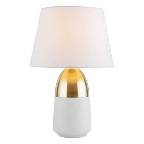 Lampa stołowa Searchlight EU60340 Touch Table Lamp - Brushed Brass & White