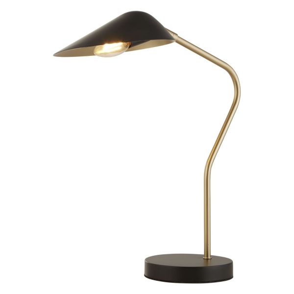 Lampa stołowa Searchlight EU60419BK x Swan Table Lamp - Black/Gold
