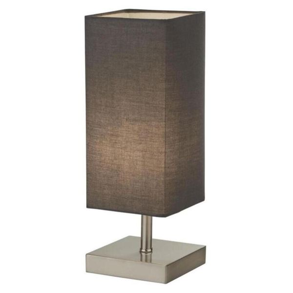 Lampa stołowa Searchlight EU60424SS Valley Table Lamp - Satin Silver & Dark Grey Shade