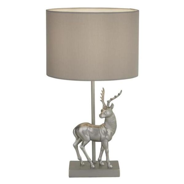 Lampa stołowa Searchlight EU60436SI Stag Table Lamp - Silver