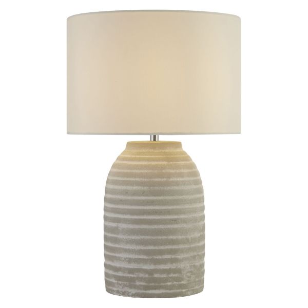 Lampa stołowa Searchlight EU60452GY x Rib Table Lamp - Grey Textured Ceramic