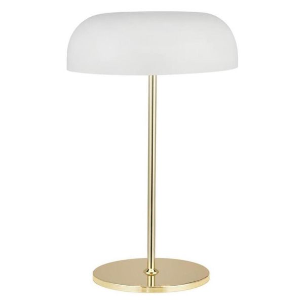 Lampa stołowa Searchlight EU60707WH x Hanover Table Lamp - White & Brass