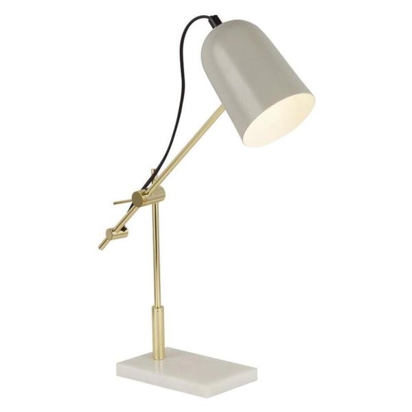 Lampa stołowa Searchlight EU60880GY x Odyssey Table Lamp - Grey, Gold & Marble