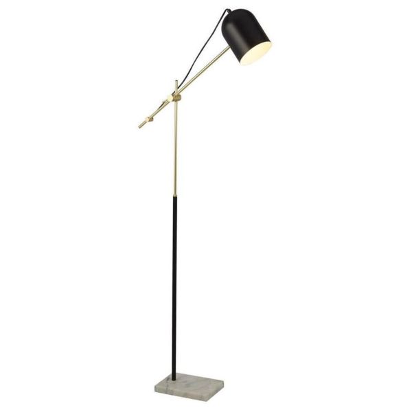 Lampa podłogowa Searchlight EU60881BK x Odyssey Floor Lamp - Black, Gold & Marble