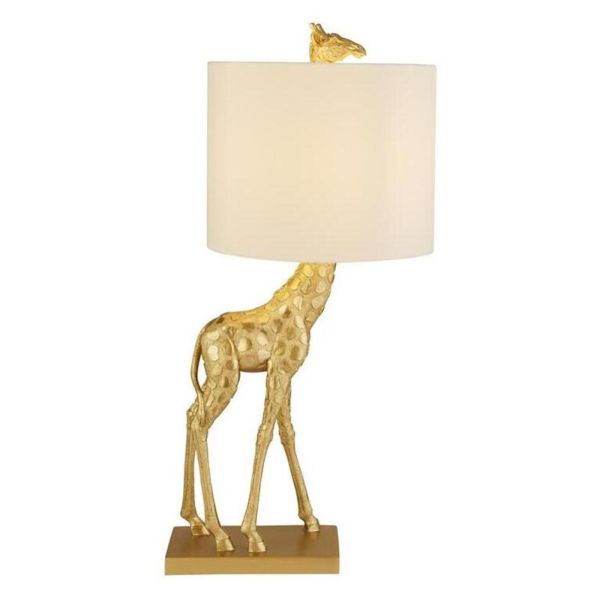 Lampa stołowa Searchlight EU60887 Giraffe Table Lamp - Gold With Ivory Shade