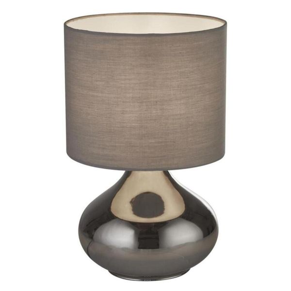Lampa stołowa Searchlight EU60984SM x Oslo Table Lamp - Smoke Glass With Grey Shade