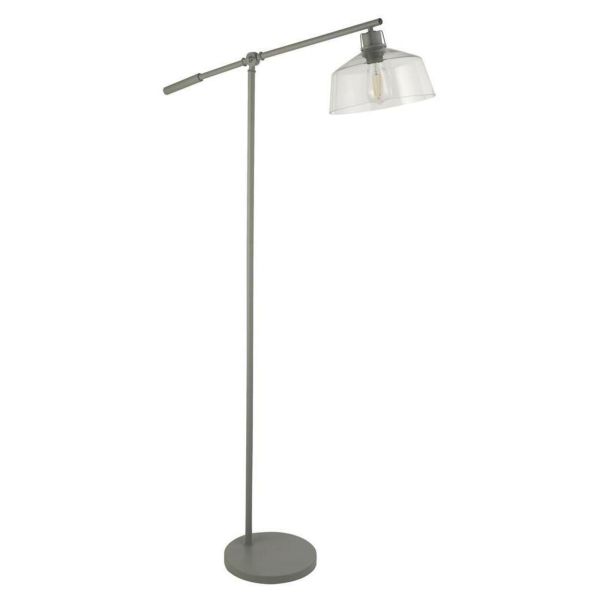 Lampa podłogowa Searchlight EU60998GY x Canterbury Floor Lamp - Clear Glass & Grey Task