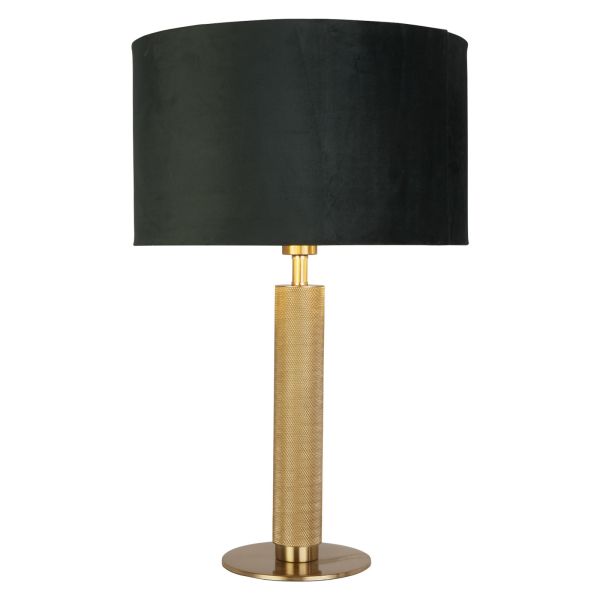 Настільна лампа Searchlight EU65721GR London Table Lamp - Knurled Gold, Green Velvet Shade