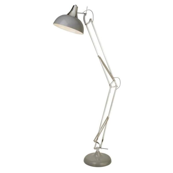 Lampa podłogowa Searchlight EU8082GY Goliath Floor Lamp - Grey & Chrome