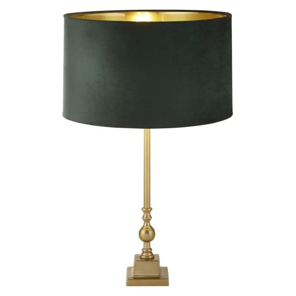 Lampa stołowa Searchlight EU81214GR Whitby Table Lamp - Antique Brass & Green Velvet Shade