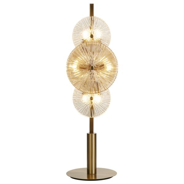 Lampa stołowa Searchlight EU88211-6BZ Wagon Wheel 6Lt Table Lamp - Bronze, Clear & Amber Glass