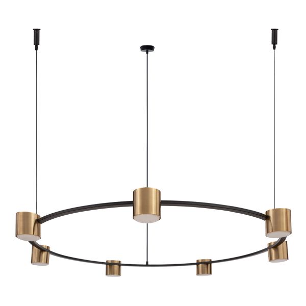 Żyrandol Sigma 41330 Kodo 7 zwis czarny/złoty