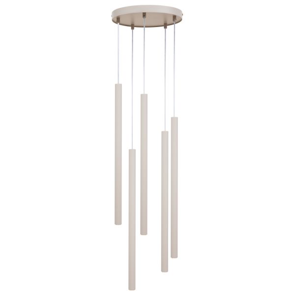 Lampa wisząca Sigma 41460 Sopel 5 zwis koło szary beż