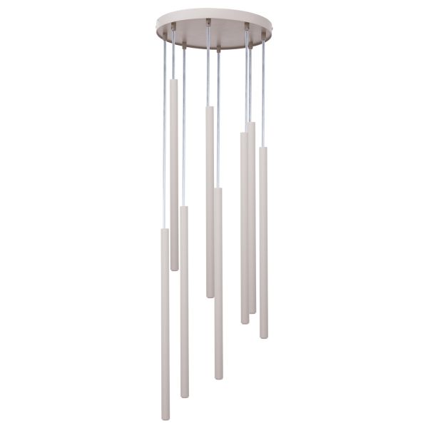Lampa wisząca Sigma 41464 Sopel 8 zwis koło szary beż