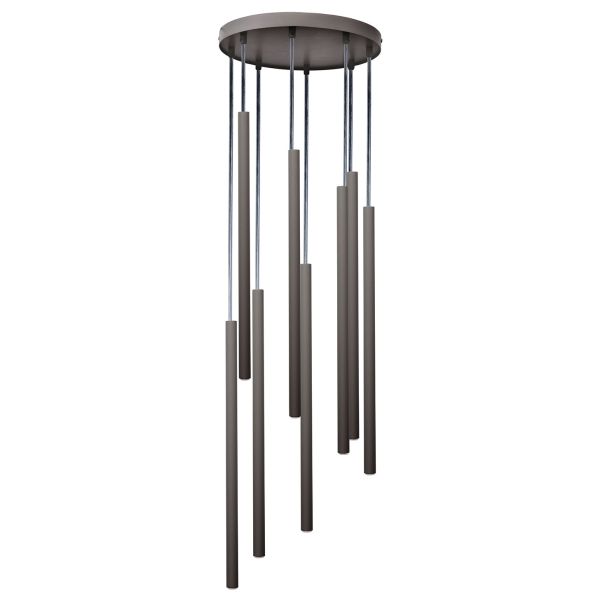 Lampa wisząca Sigma 41465 Sopel 8 zwis koło ciemna oliwka