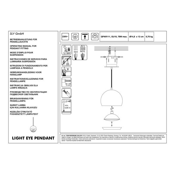 Obraz z informacjami o produkcie SLV 133482 Light Eye