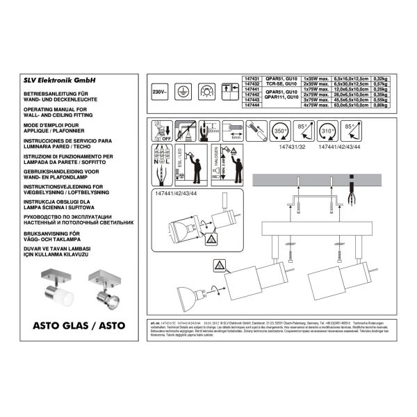 Obraz z informacjami o produkcie SLV 147442 Asto 2