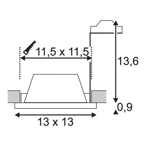 Wymiary produktu SLV 148071 PLASTRA, rozmiary