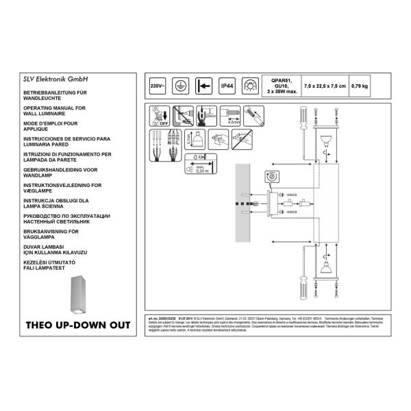 Obraz z informacjami o produkcie SLV 229532 Theo Up-Down Out