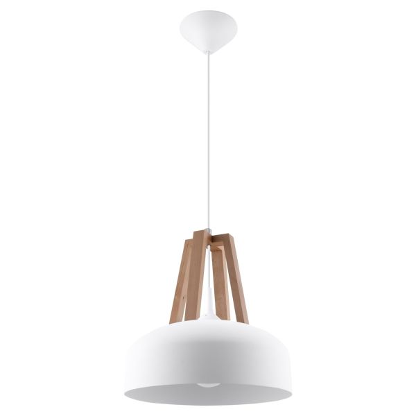 Lampa wisząca Sollux SL.0388 Casco white/natural wood