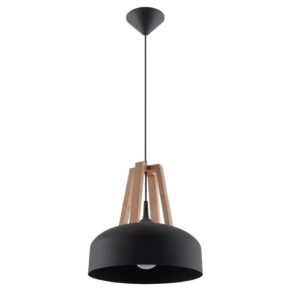 Lampa wisząca Sollux SL.0390 Casco black/natural wood